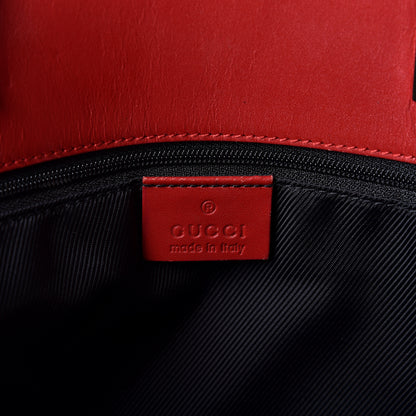Gucci Monogram Large Bucket Tote Navy Red 5 of 9