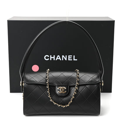 Chanel Lambskin Quilted Turn Around Clutch With Chain Black 11 of 11