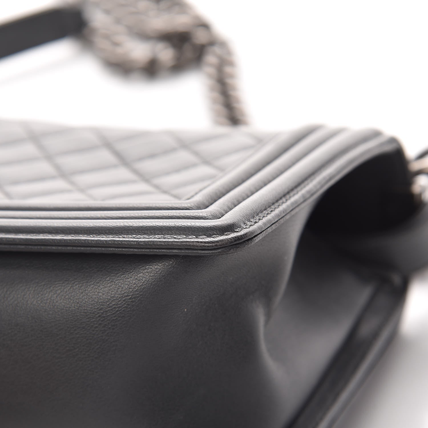 Chanel Lambskin Quilted Medium Boy Flap Dark Grey 10 of 17