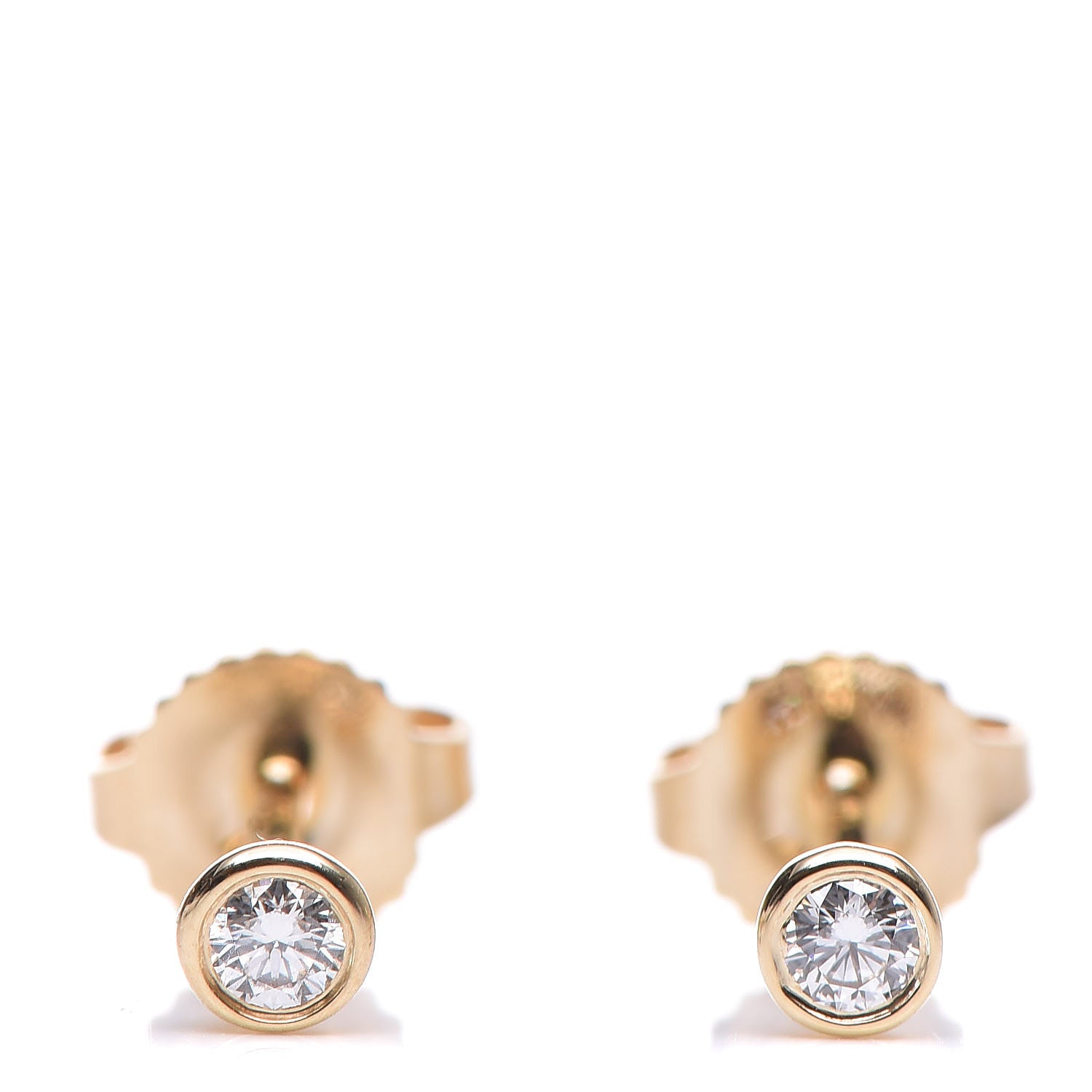 Tiffany 18K Yellow Gold Diamond .10ctw Elsa Peretti Diamonds By The Yard Earrings 1 of 5
