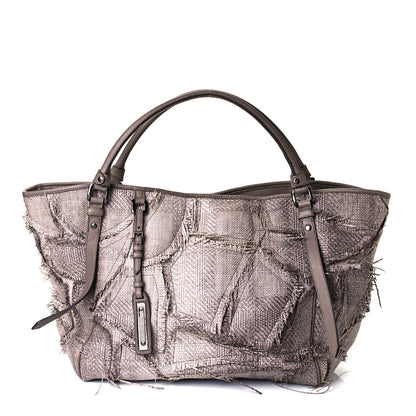Burberry Raffia Prorsum Patchwork Tote Grey 1 of 19