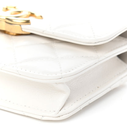 Chanel Calfskin Quilted Perfect Fit Coin Purse With Chain White 10 of 10