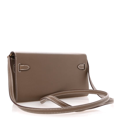 Hermes Evercolor Kelly Wallet To Go Etoupe 3 of 10
