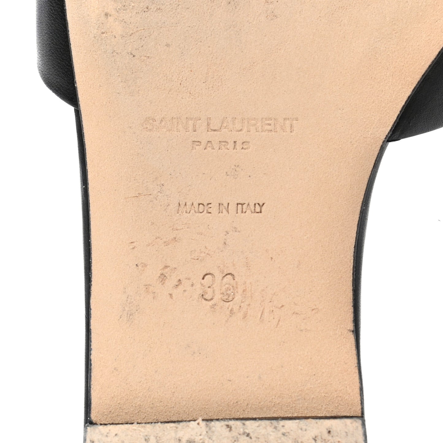 Calfskin Tribute 05 Slide Sandals 36 Black