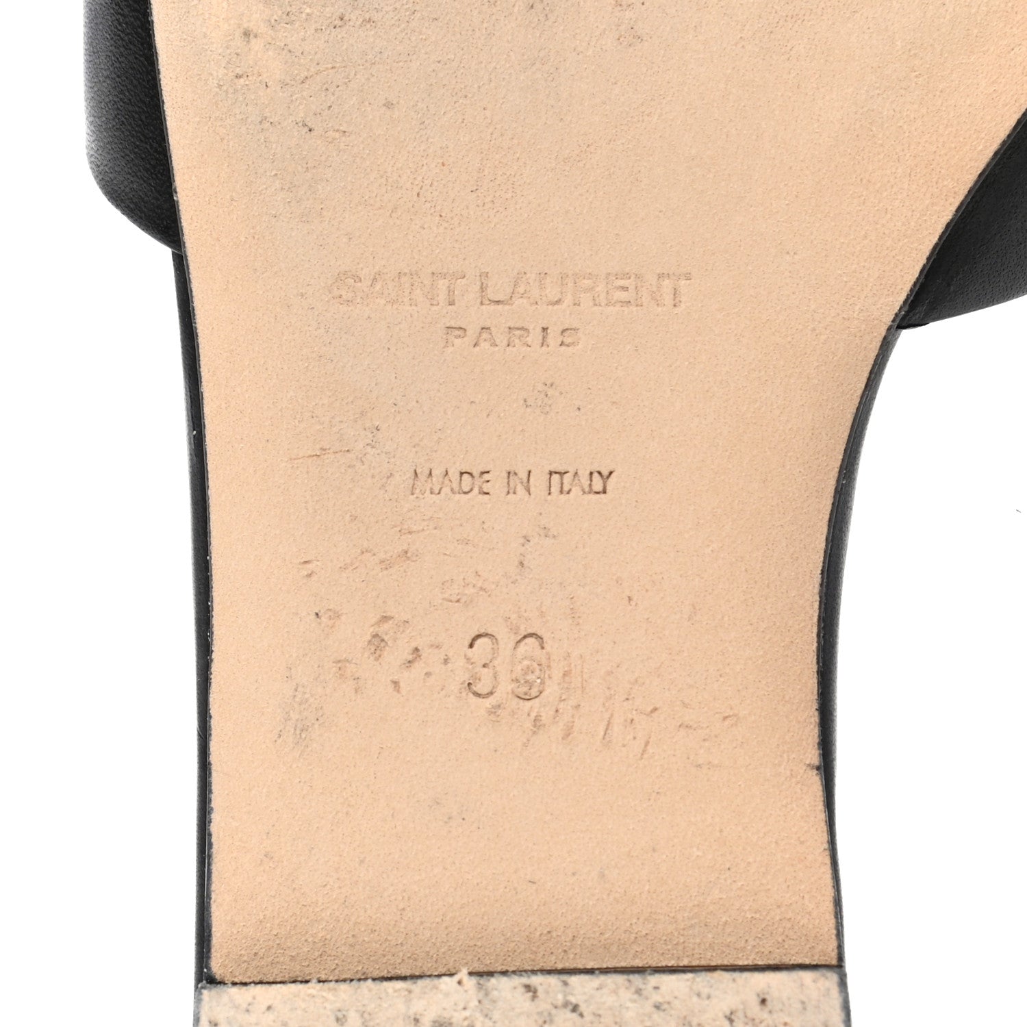 Saint Laurent Calfskin Tribute 05 Slide Sandals 36 Black 6 of 9