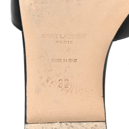 Saint Laurent Calfskin Tribute 05 Slide Sandals 36 Black 6 of 9