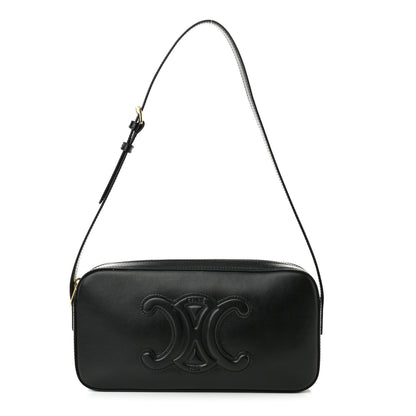 Celine Smooth Calfskin Cuir Triomphe Camera Shoulder Bag Black 1 of 8