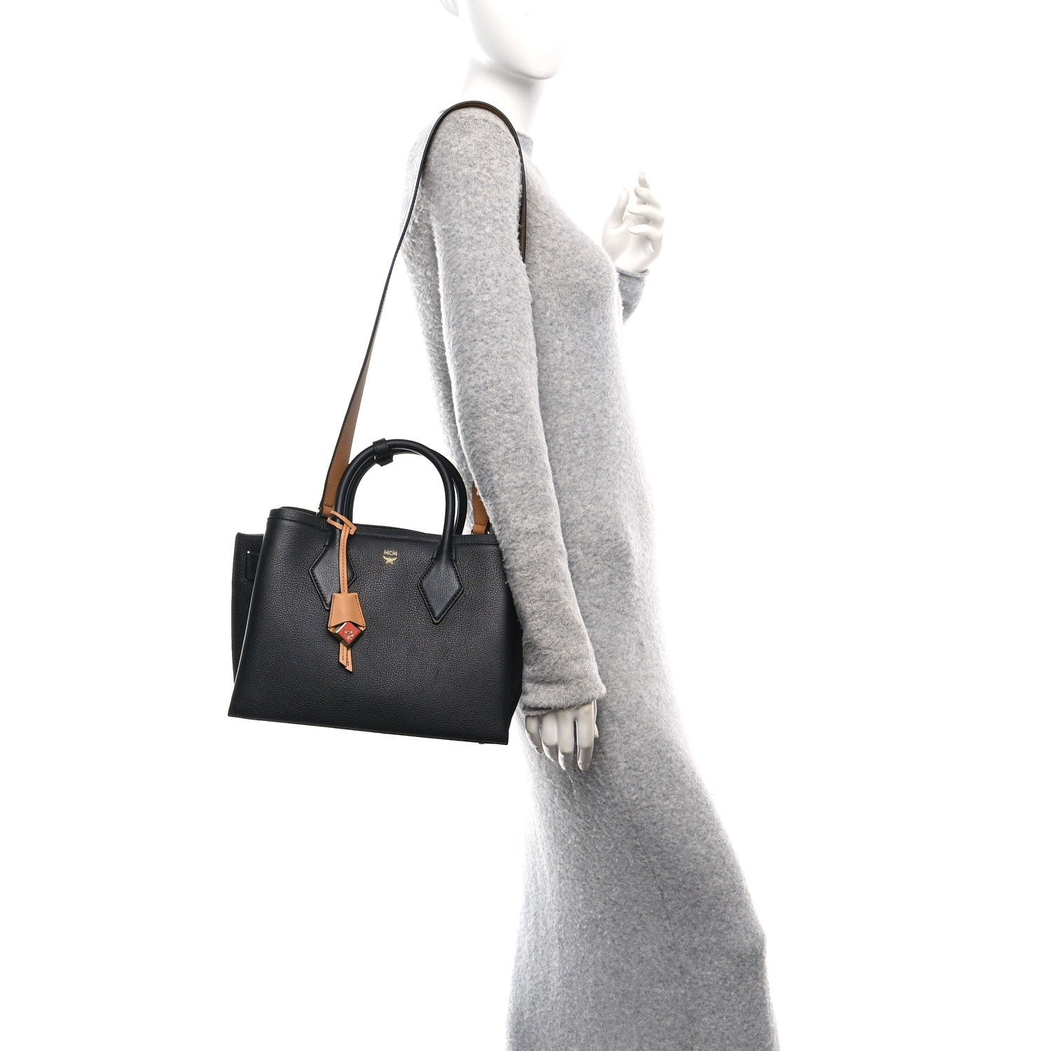 MCM Grained Calfskin Park Avenue Medium Neo Milla Tote Black 2 of 12