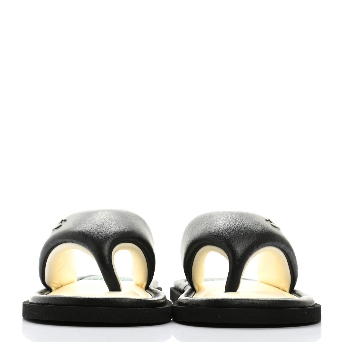 Lambskin CC Thong Sandals 38 Black