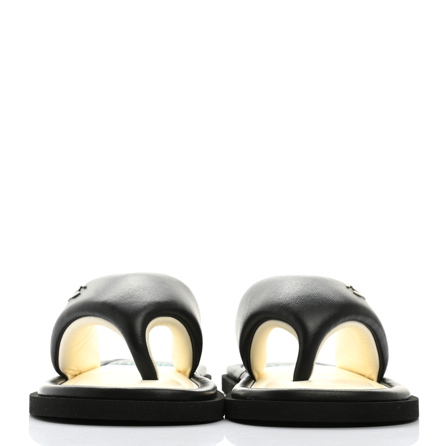 Chanel Lambskin CC Thong Sandals 38 Black 2 of 9