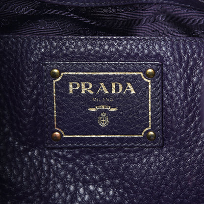 Prada Vitello Daino Side Zip Tote Uva 7 of 10