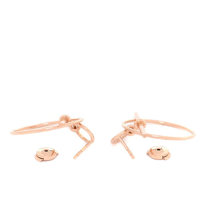 Hermes 18K Rose Gold PM Loop Earrings 4 of 6