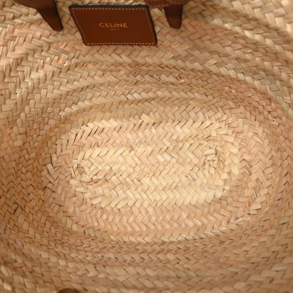 Celine Palm Leaf Calfskin Triomphe Teen Panier Tan 5 of 9