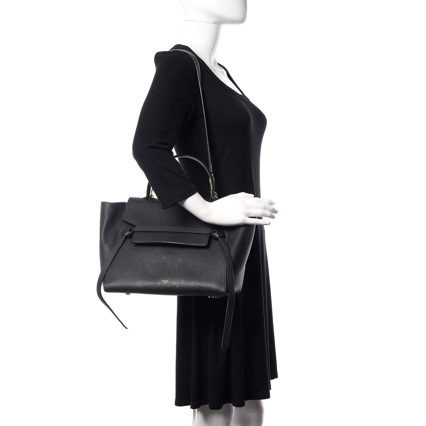 Grained Calfskin Mini Belt Bag Black