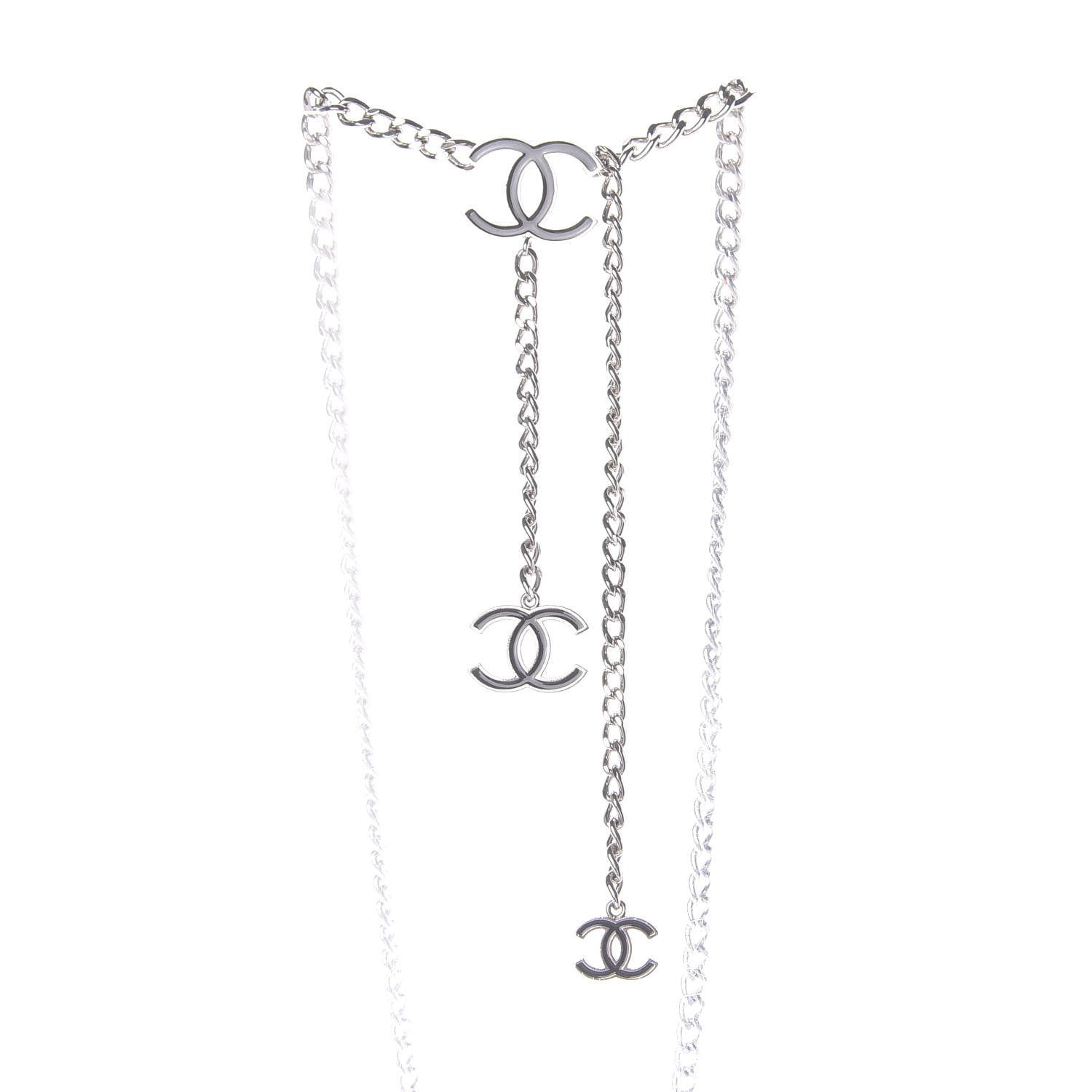 Chanel Enamel CC Ceinture Fantai Adjustable Belt Silver 3 of 5