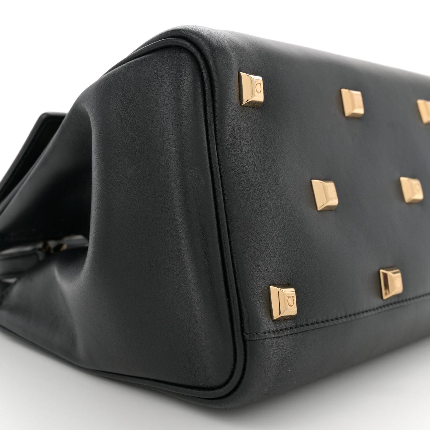 Calfskin Medium Studio Bag Black