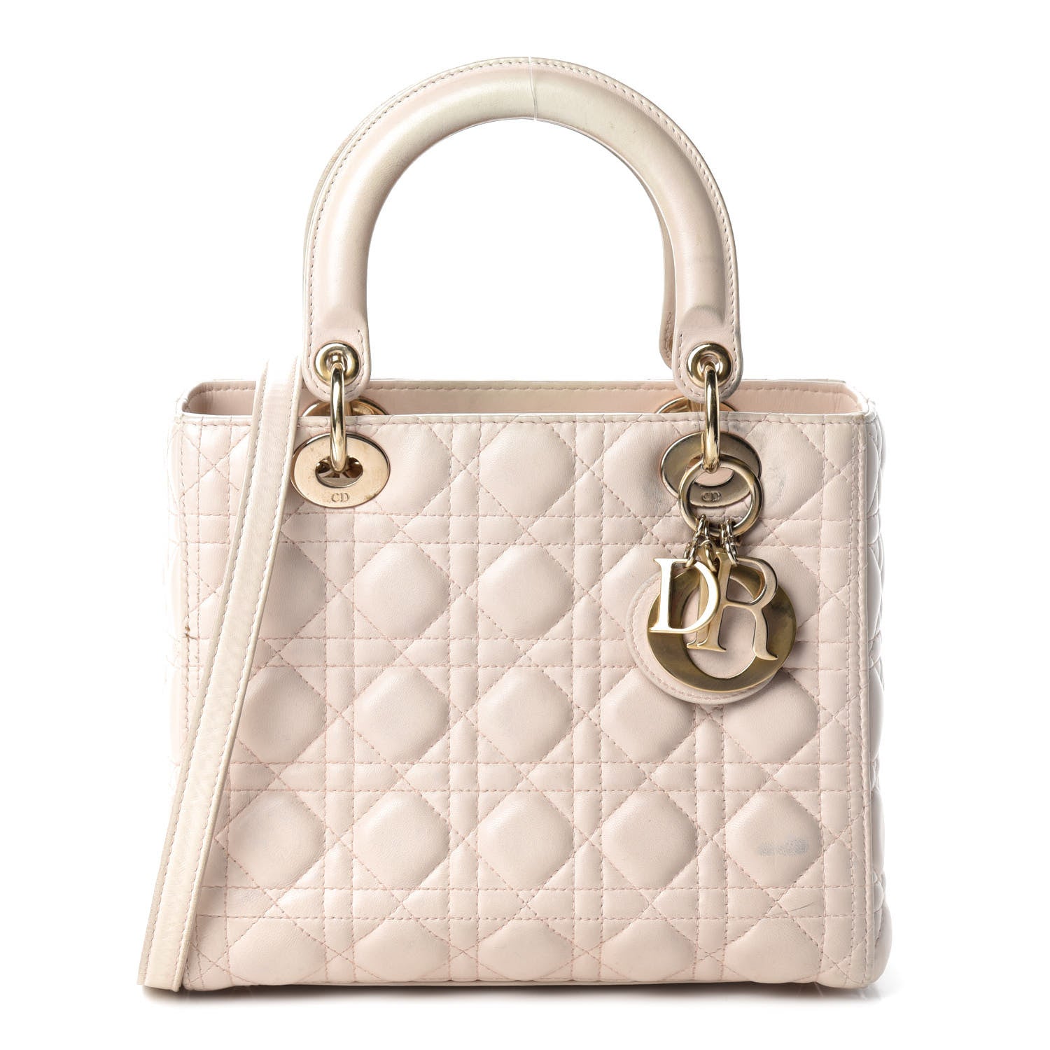Christian Dior Lambskin Cannage Medium Lady Dior Light Pink 1 of 15