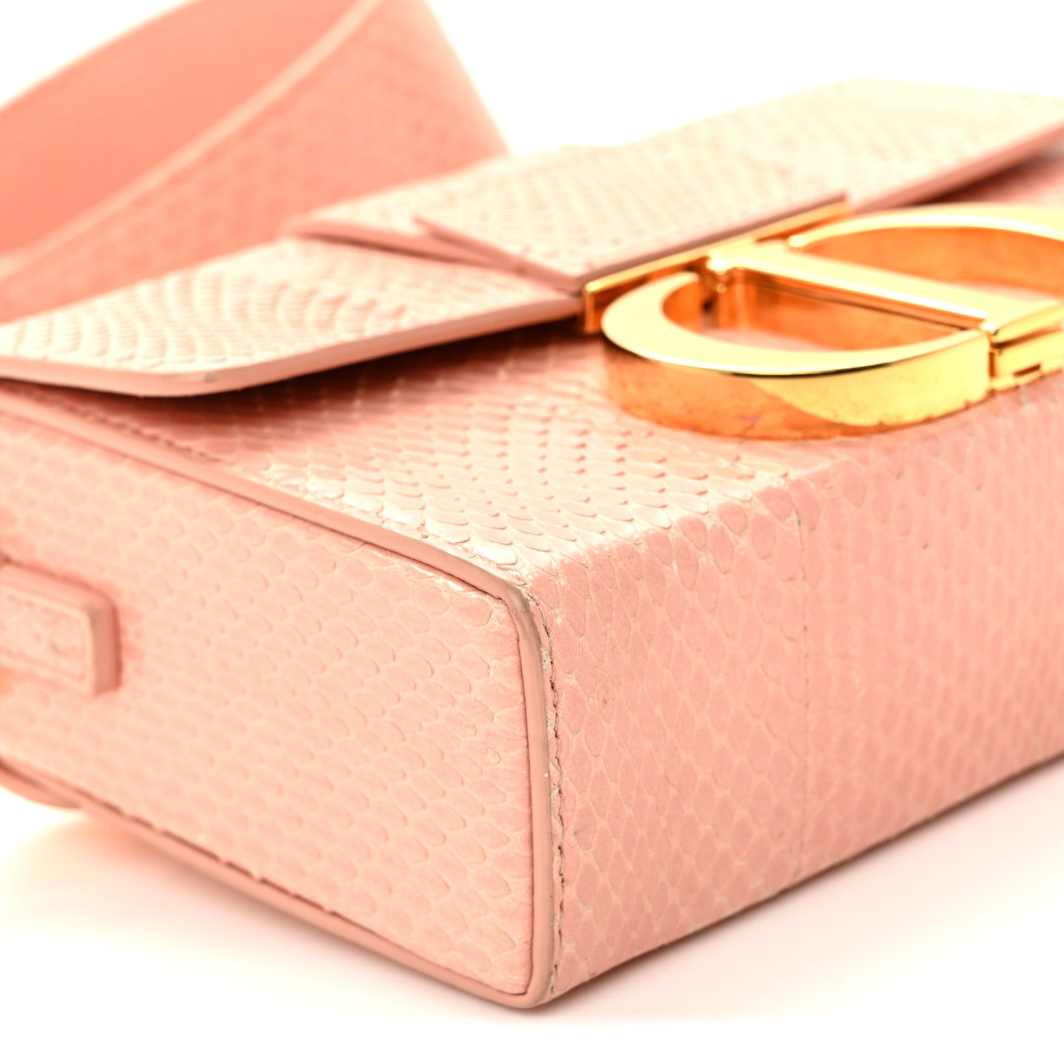 Christian Dior Snakeskin 30 Montaigne Box Bag Rose Clair 9 of 11