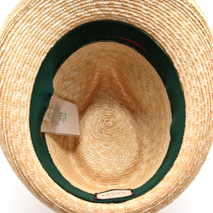 Gucci Abaca Straw Web Fedora Hat M 7 of 9