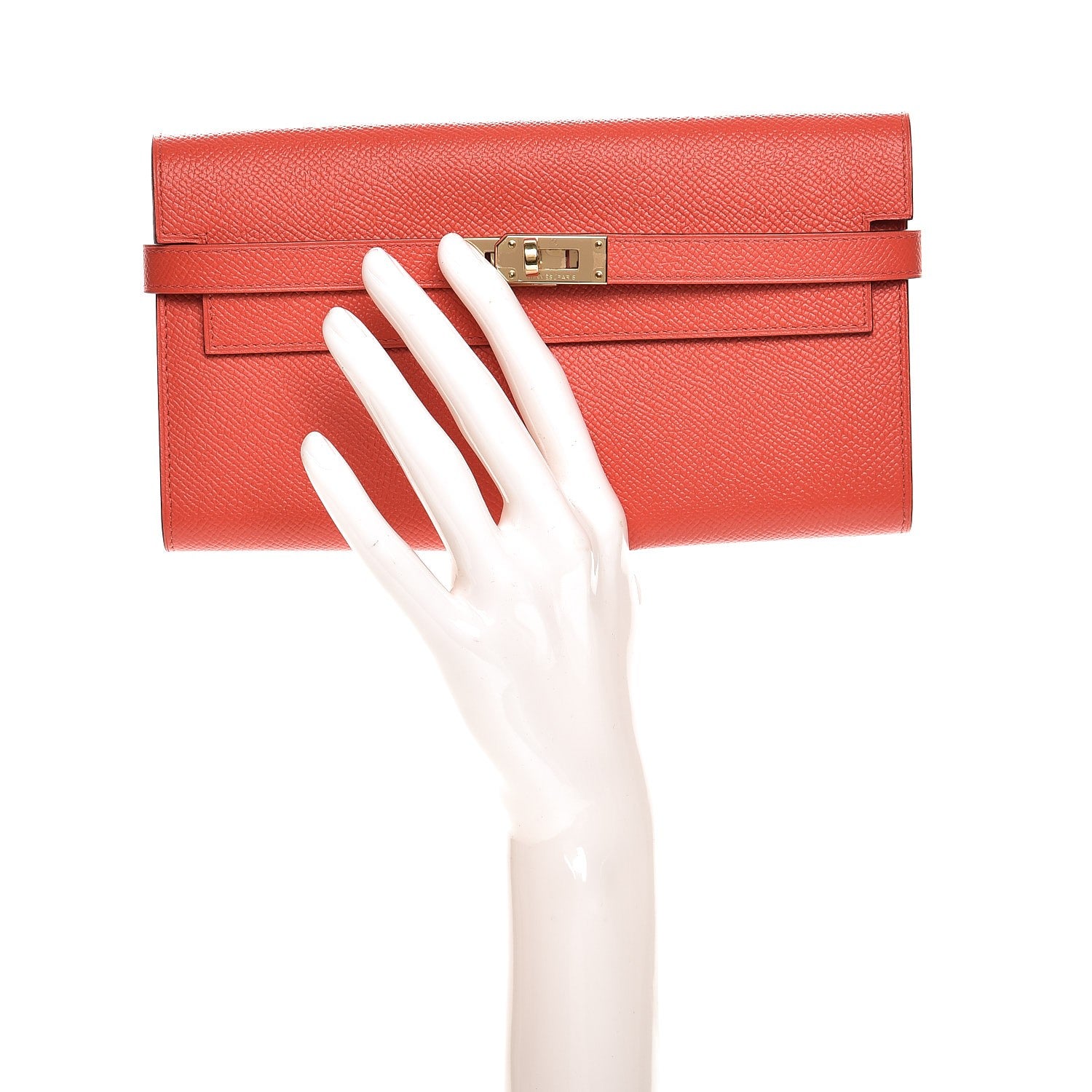 Hermes Epsom Kelly Longue Wallet Rose Jaipur 2 of 13