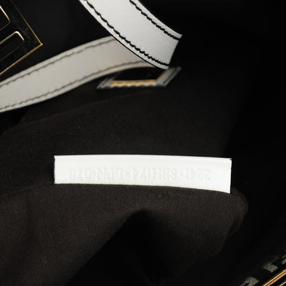 Fendi Zucchino Vitello Tote Black White 7 of 8