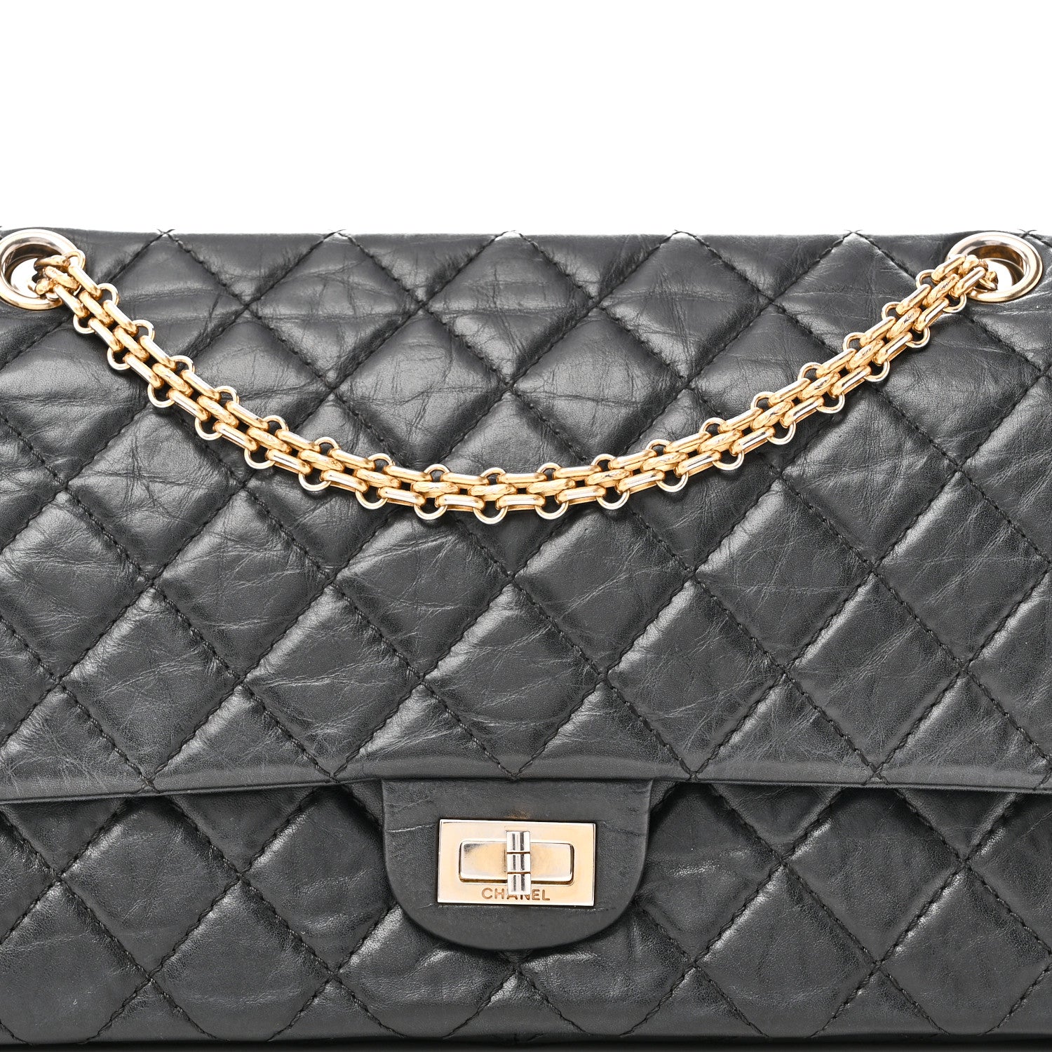 Chanel Aged Calfskin Quilted 2.55 Reissue 226 Flap Black 8 of 10