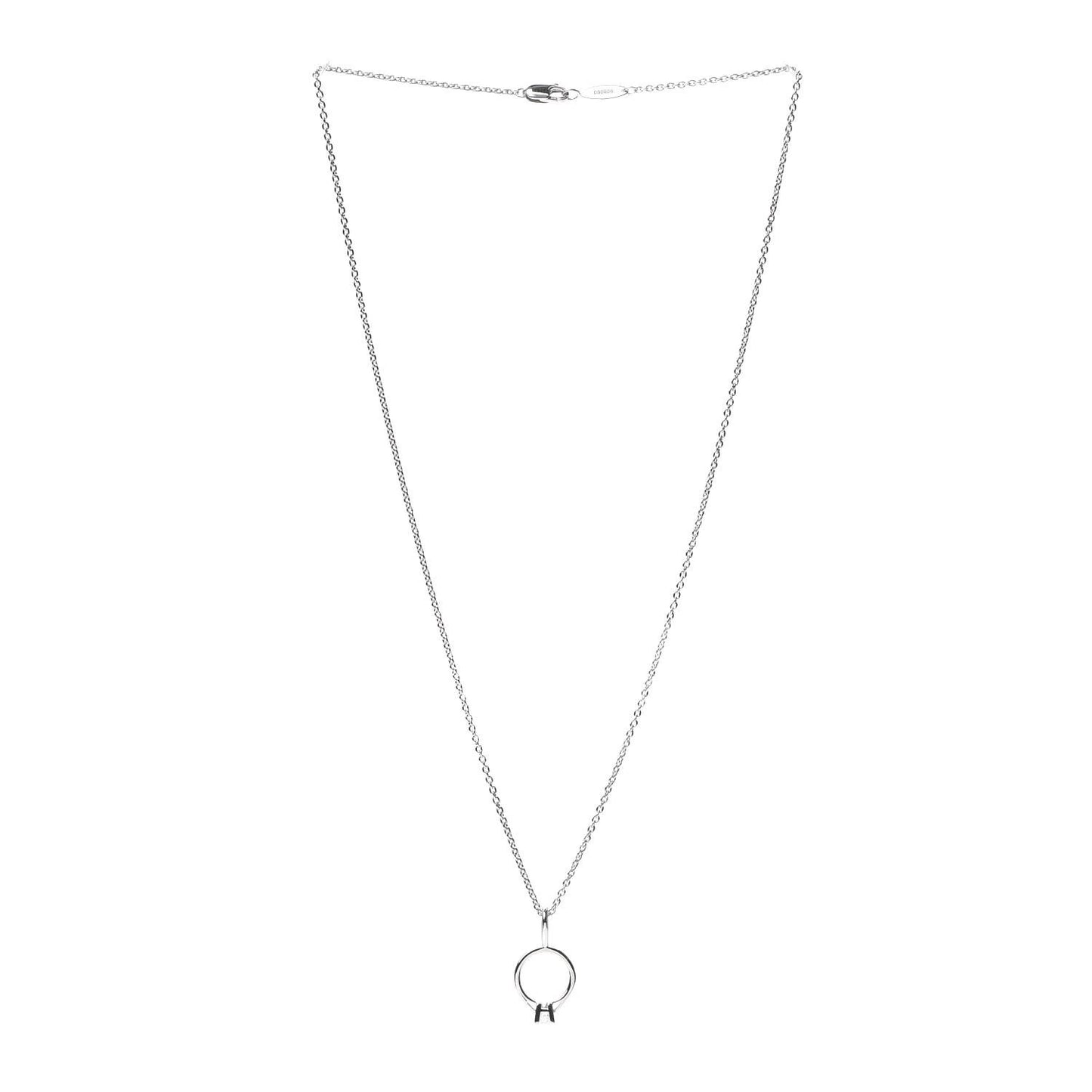 Platinum Diamond Engagement Ring Charm Pendant Necklace