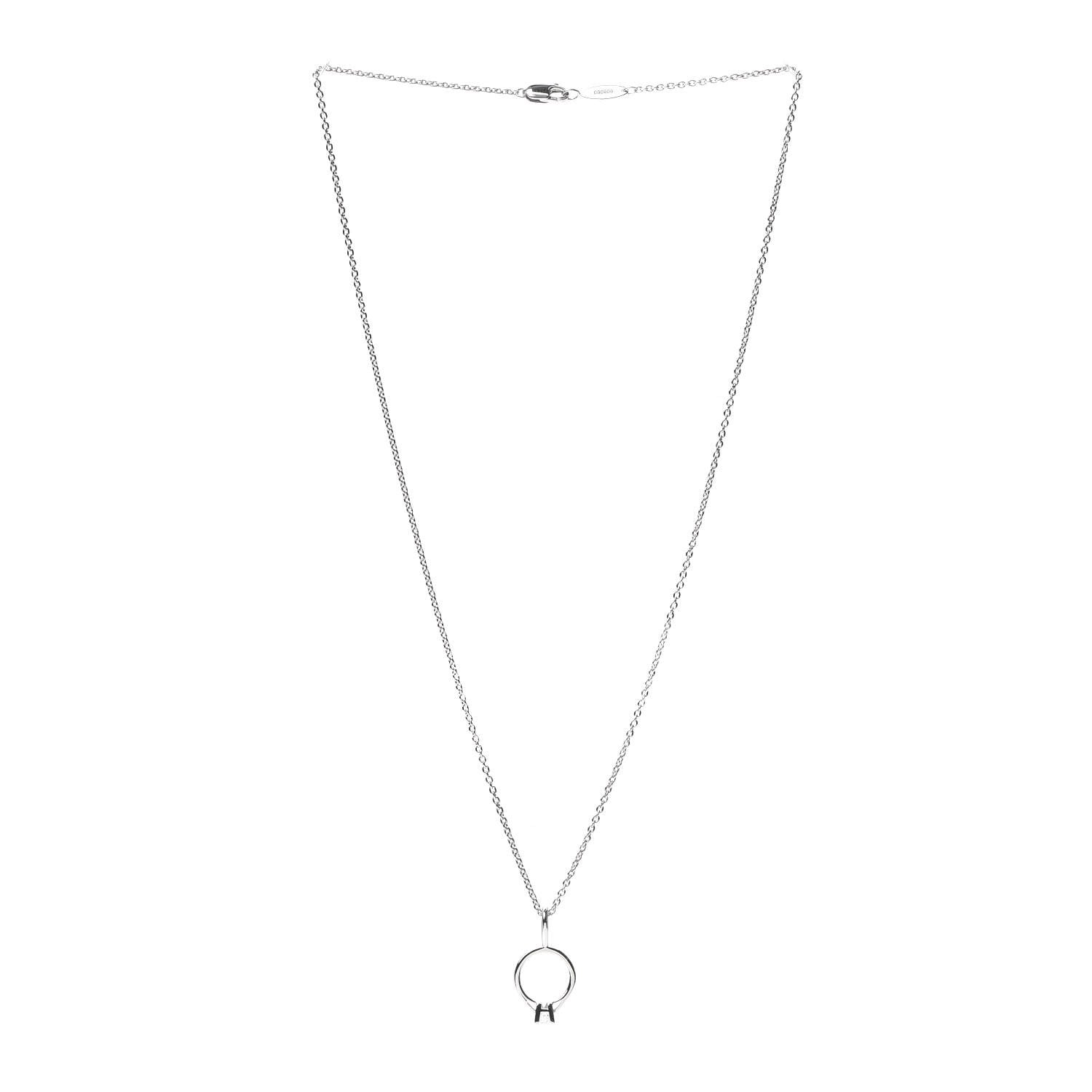 Harry Winston Platinum Diamond Engagement Ring Charm Pendant Necklace 3 of 7