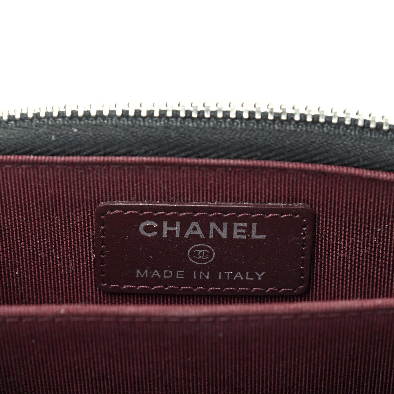 Chanel Caviar Chevron Quilted Zip Around Coin Purse Black 6 of 7