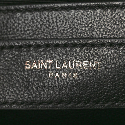 Saint Laurent Grain De Poudre Textured Mixed Matelasse Triquilt Medium Monogram Monochrome Satchel Black 6 of 10