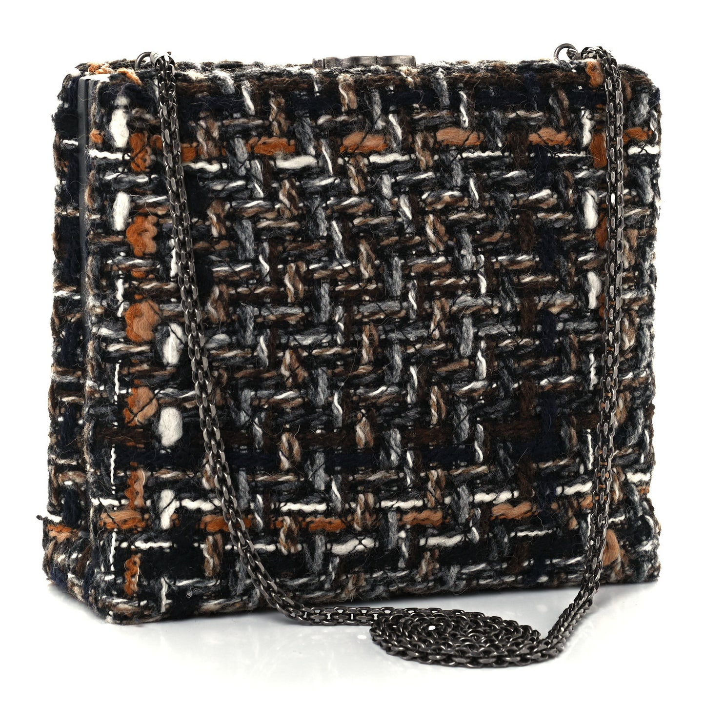 Tweed Kisslock Minaudiere Black Multicolor