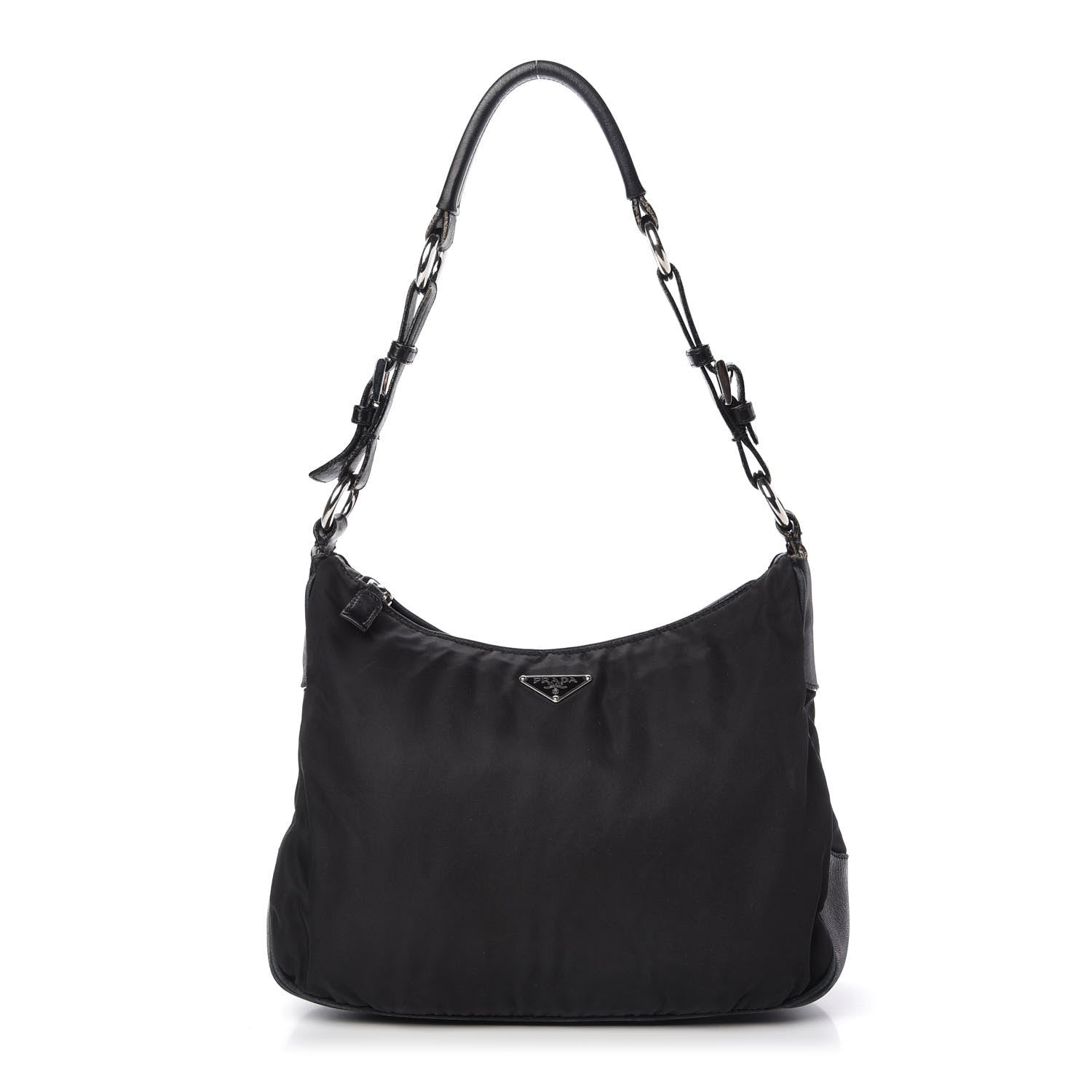 Prada Tessuto Nylon Vitello Shoulder Bag Black 1 of 15