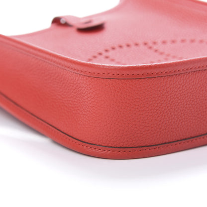 Hermes Taurillon Clemence Evelyne TPM Rouge De Coeur Bleu Du Nord 8 of 10