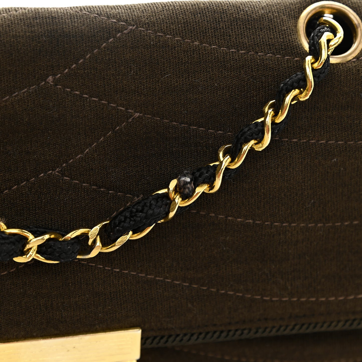 Jersey Scallop Quilted Medium Pagoda Flap Brown