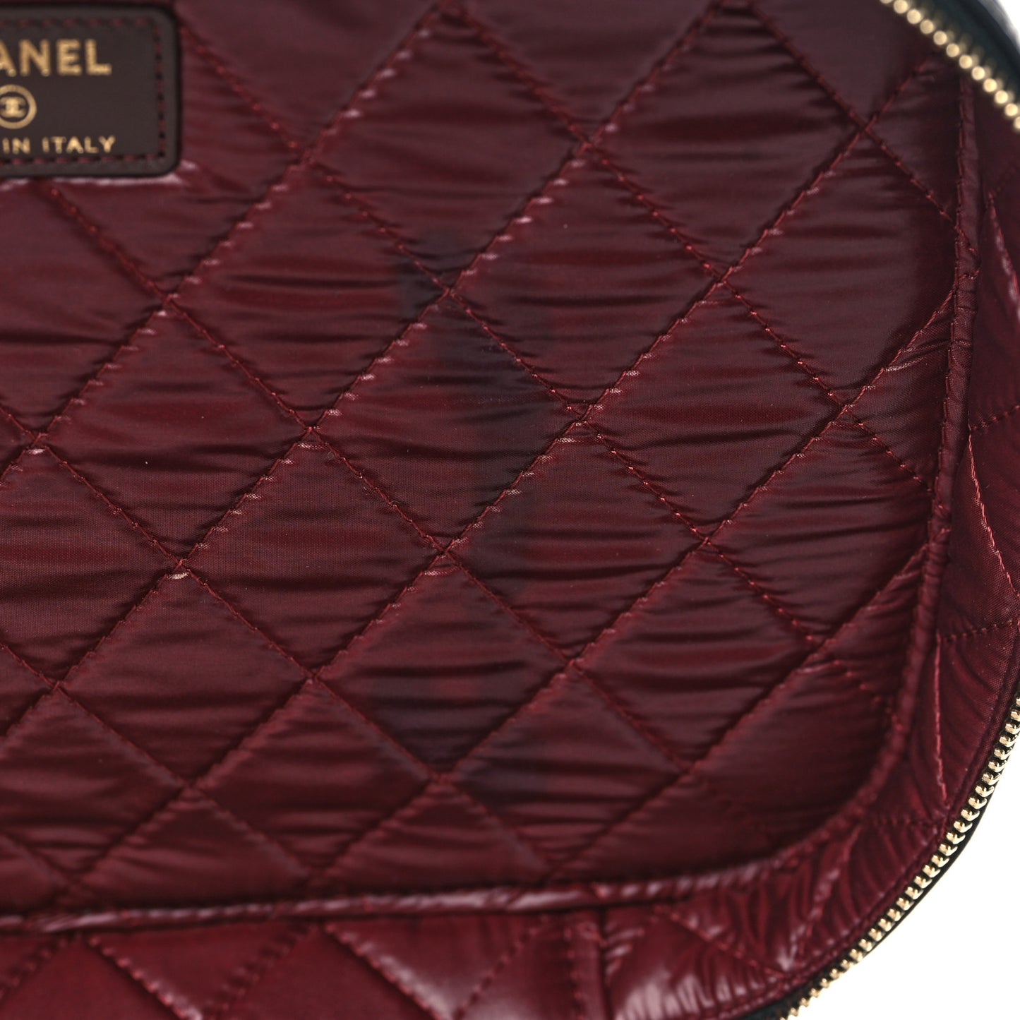 Lambskin Quilted Large Vanity Pouch Black