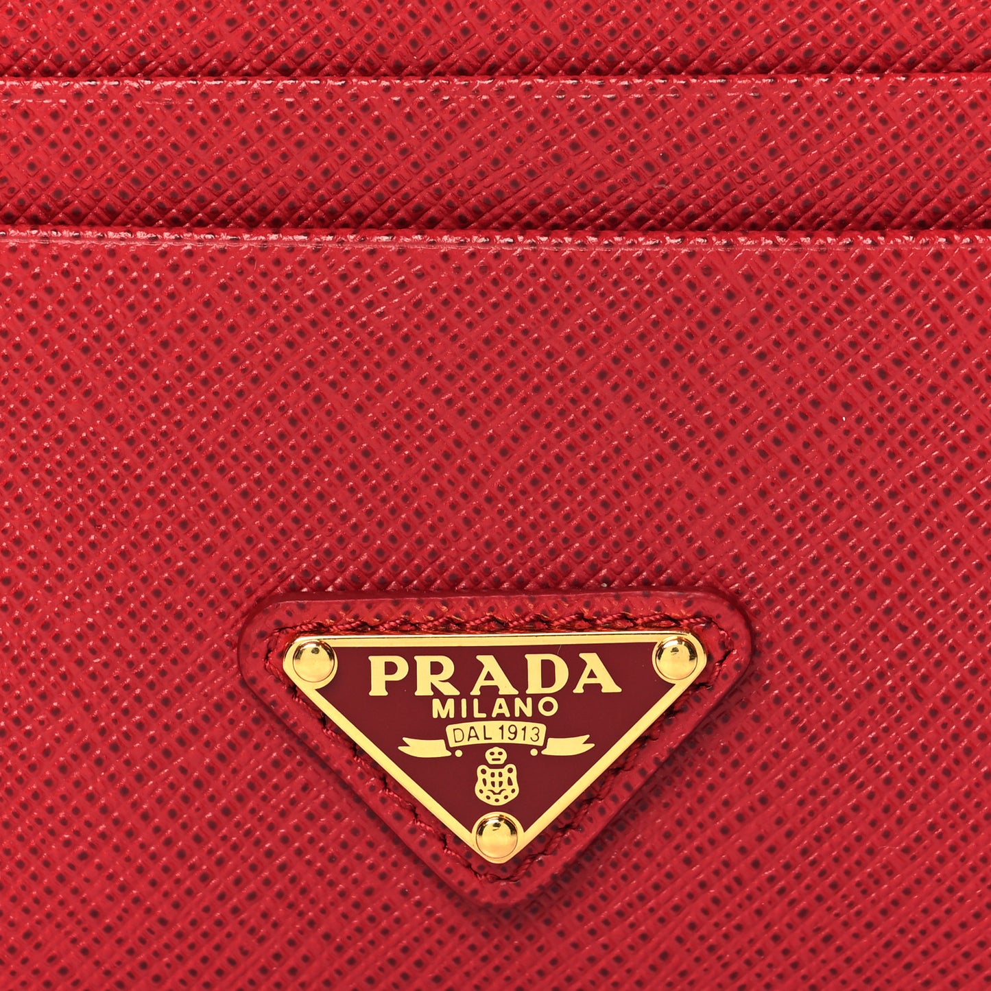 Saffiano Triangle Card Holder Fuoco