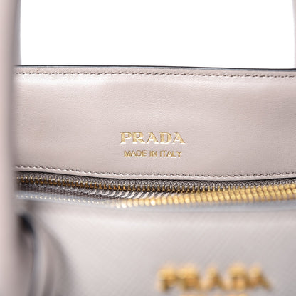 Prada Saffiano Cuir Inverted Pleat Tote Argilla 6 of 7