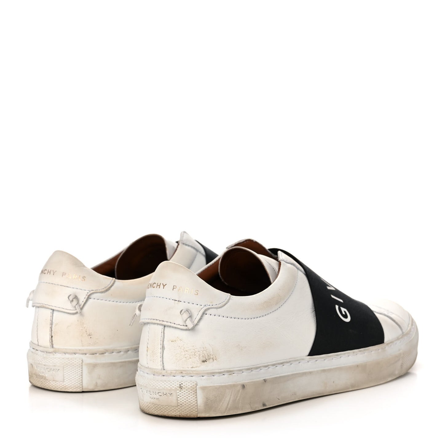 Calfskin Band Logo Womens Urban Street Sneakers 38.5 White Black