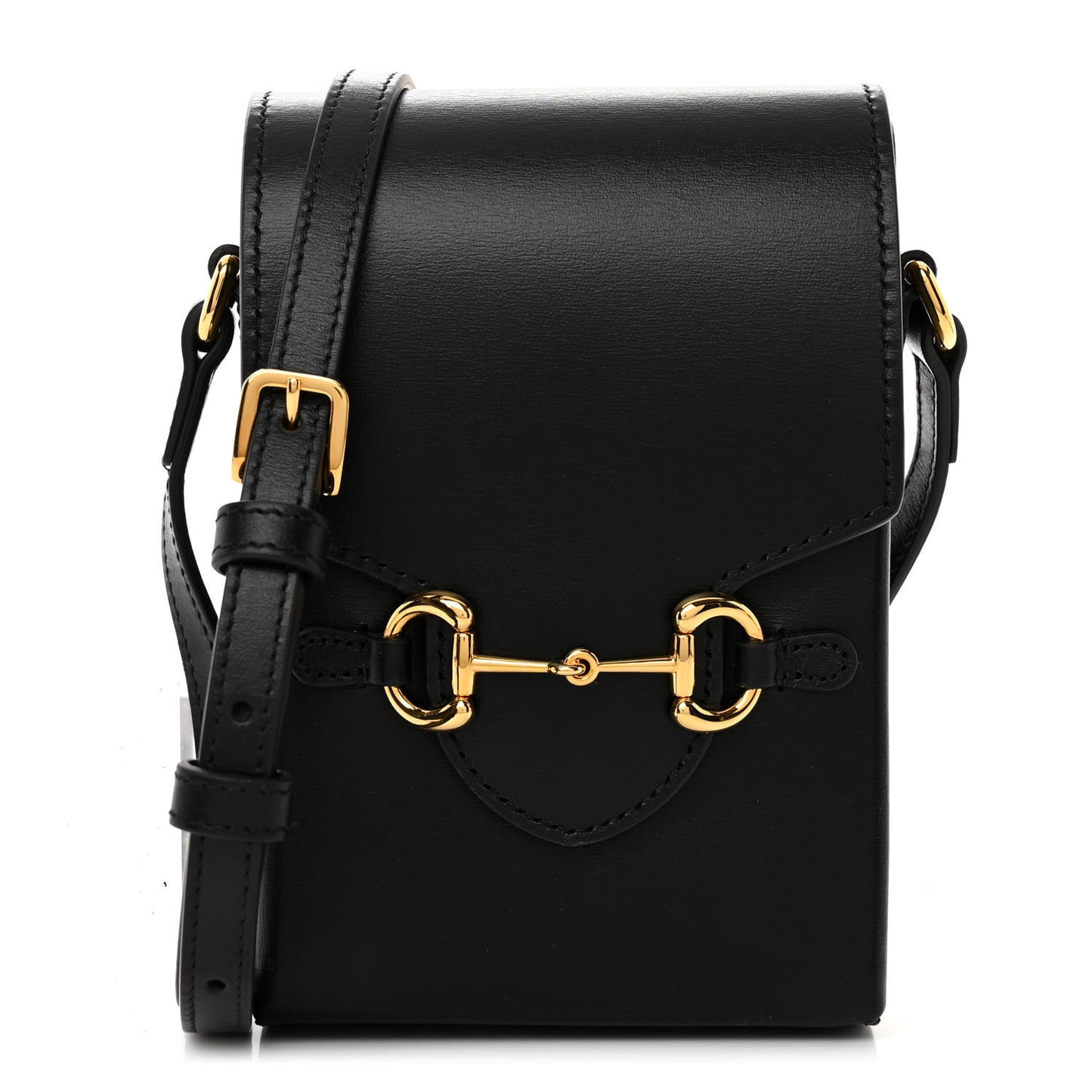 Boarded Plutone Calfskin Mini Horsebit 1955 Crossbody Bag Black
