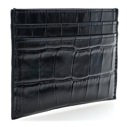 Chanel Calfskin Crocodile Embossed Crococo Card Holder Black 3 of 8