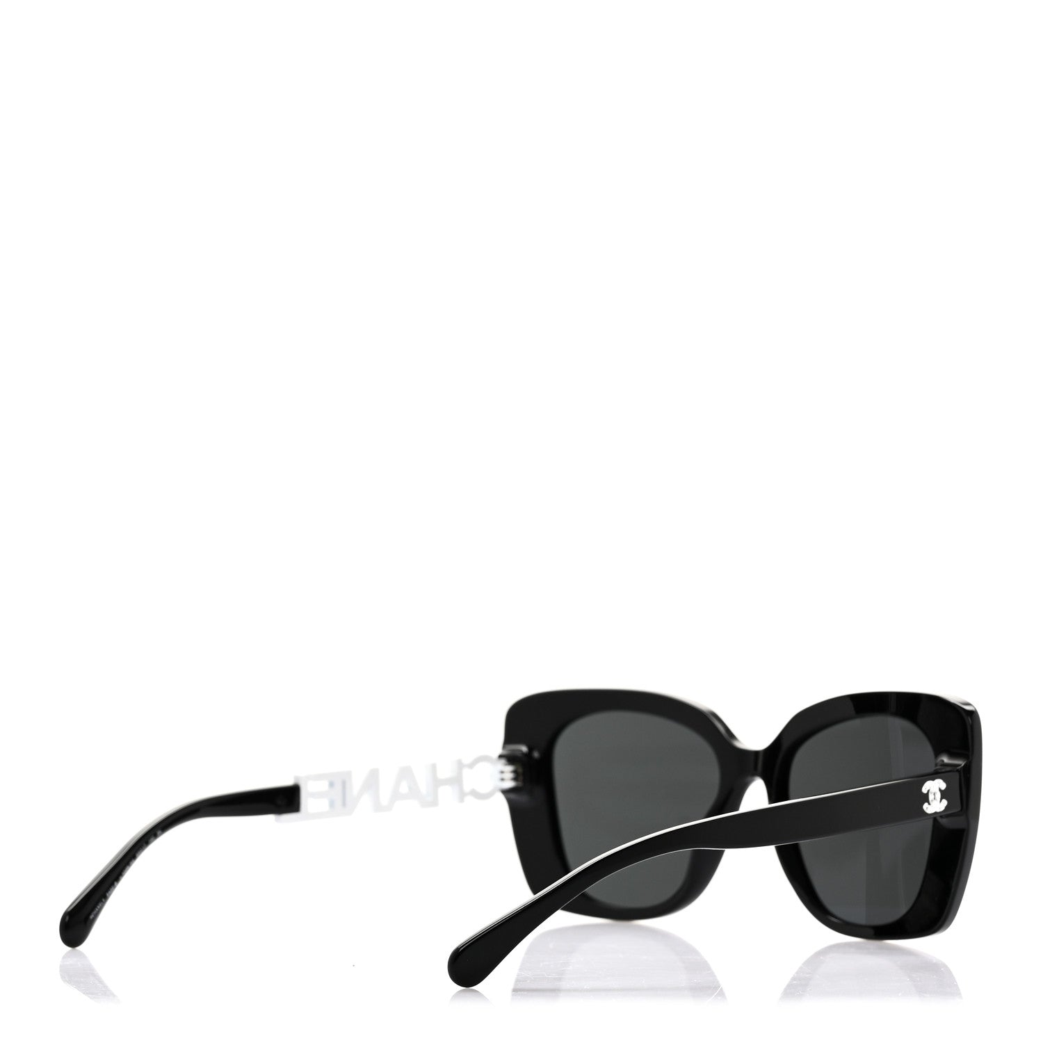 Chanel Acetate Strass Square Sunglasses 5422-B-A Black White 4 of 7