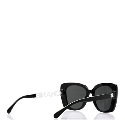 Chanel Acetate Strass Square Sunglasses 5422-B-A Black White 4 of 7