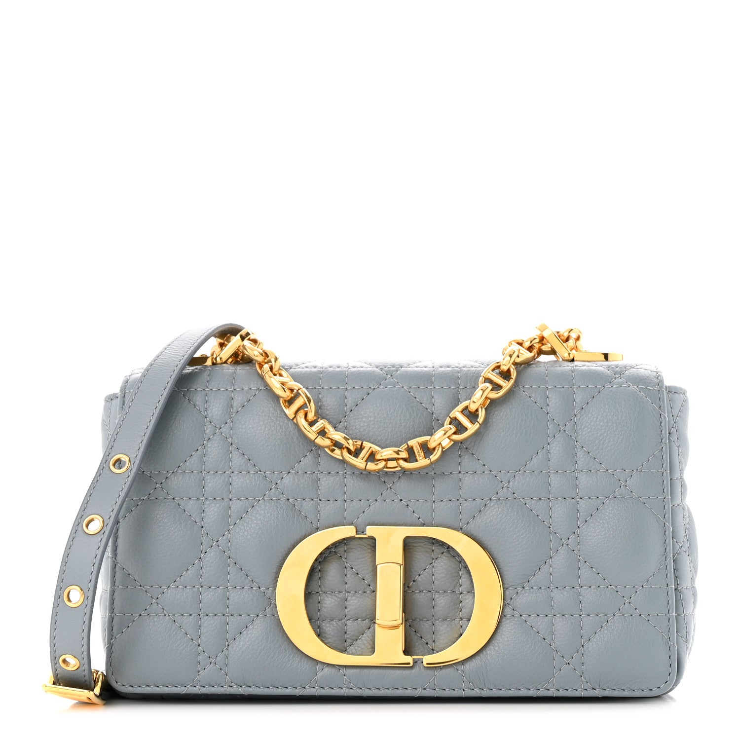 Christian Dior Calfskin Cannage Small Caro Bag Cloud Blue 1 of 10