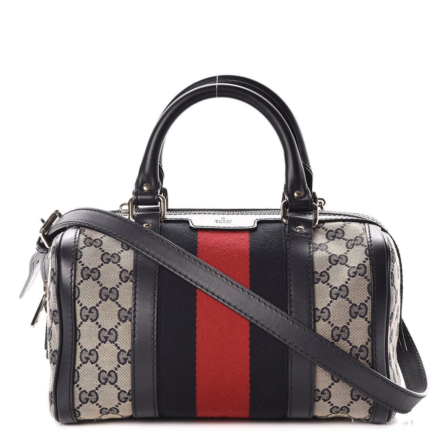Monogram Vintage Web Small Boston Navy