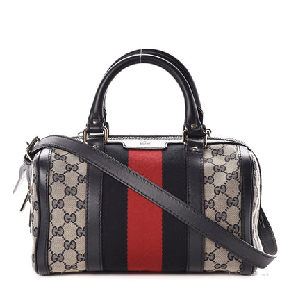 Gucci Monogram Vintage Web Small Boston Navy 1 of 10