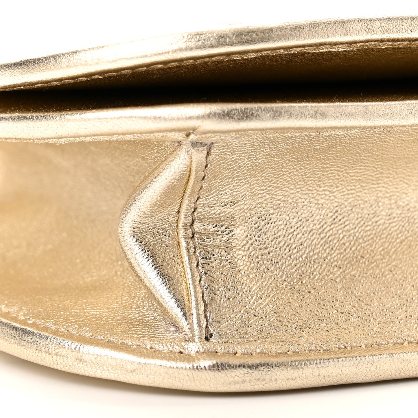 Metallic Nappa Impunture Small Diagramme Crossbody Bag Gold