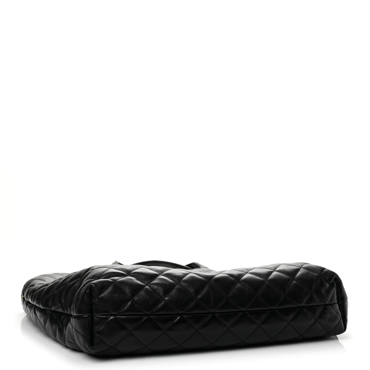 Lambskin Quilted Maxi Icare Shopping Tote Black