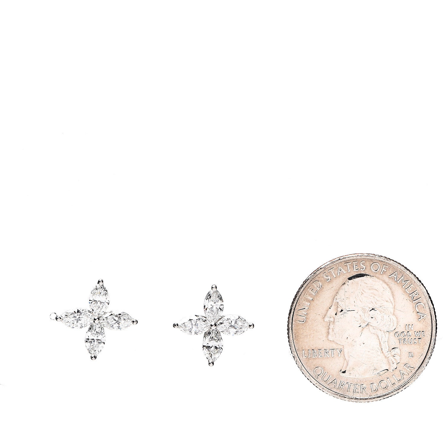 Tiffany Platinum Diamond Large Victoria Earrings 2 of 4