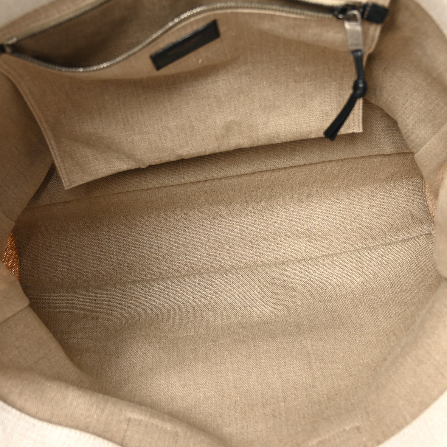 Saint Laurent Linen Calfskin Rive Gauche Tote Optic White 5 of 10