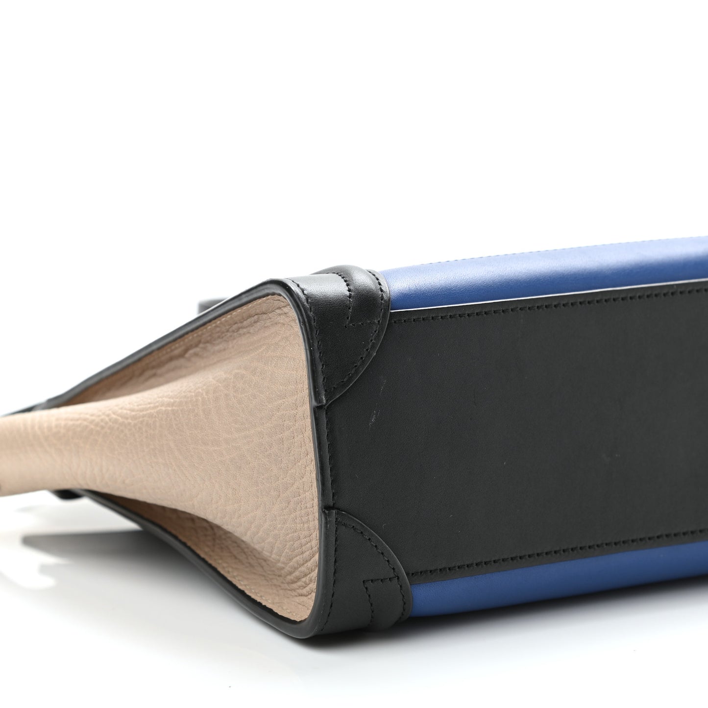 Smooth Calfskin Bullhide Nano Tri-Color Luggage Indigo